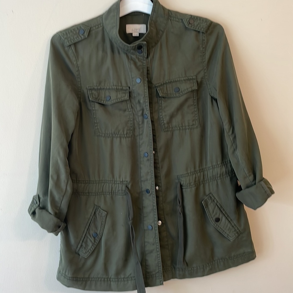 Loft Button Up Drawstring Army Jacket -S Pettit - image 8